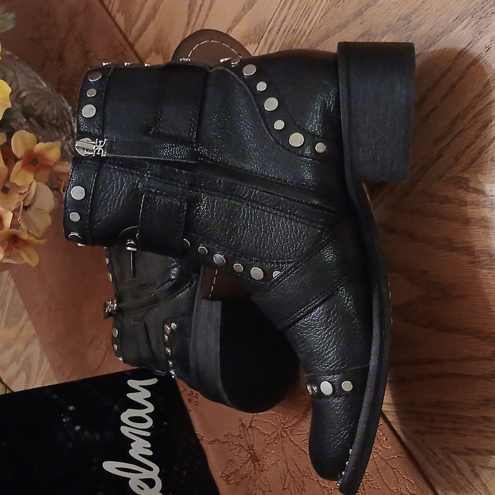 Sam Edelman DREA Black Leather Studded Boots - Picture 8 of 10